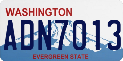 WA license plate ADN7013