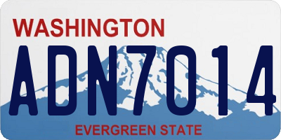 WA license plate ADN7014