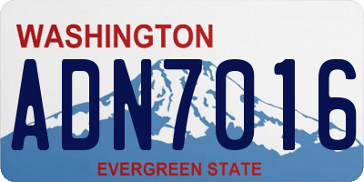 WA license plate ADN7016