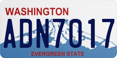 WA license plate ADN7017
