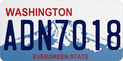 WA license plate ADN7018