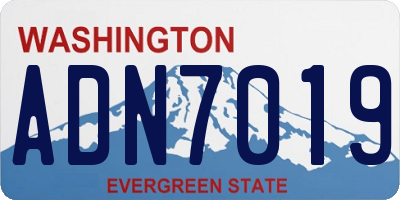 WA license plate ADN7019