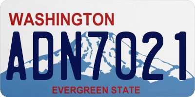 WA license plate ADN7021