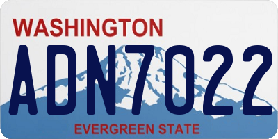 WA license plate ADN7022