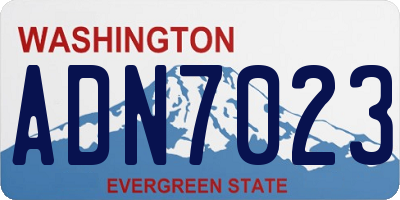 WA license plate ADN7023