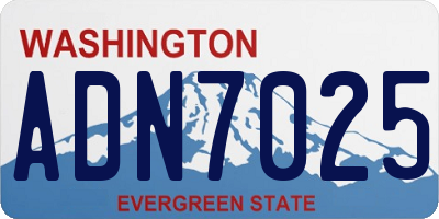 WA license plate ADN7025