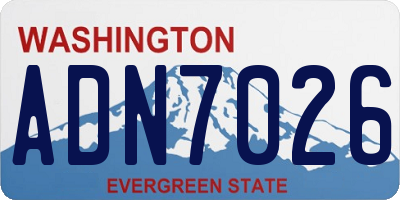 WA license plate ADN7026