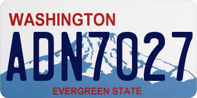 WA license plate ADN7027