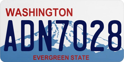 WA license plate ADN7028