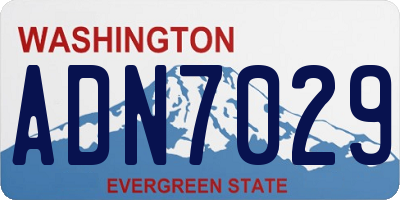 WA license plate ADN7029