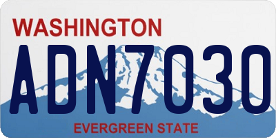 WA license plate ADN7030