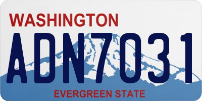 WA license plate ADN7031
