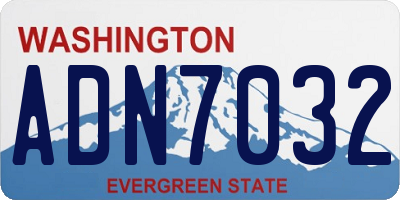 WA license plate ADN7032