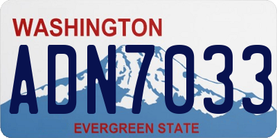 WA license plate ADN7033