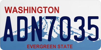 WA license plate ADN7035