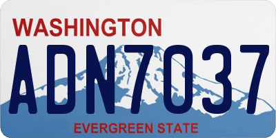 WA license plate ADN7037