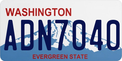 WA license plate ADN7040