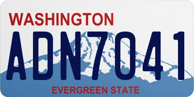 WA license plate ADN7041