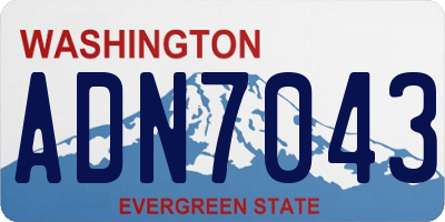 WA license plate ADN7043