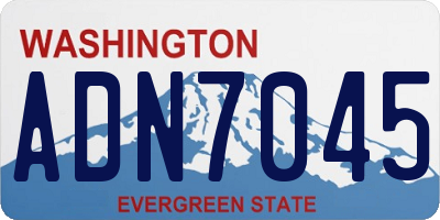 WA license plate ADN7045