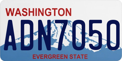 WA license plate ADN7050
