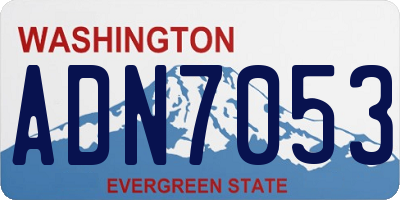 WA license plate ADN7053