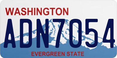 WA license plate ADN7054