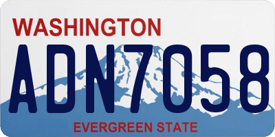 WA license plate ADN7058
