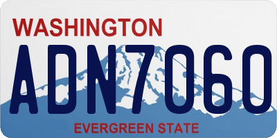 WA license plate ADN7060