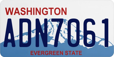 WA license plate ADN7061