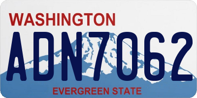 WA license plate ADN7062