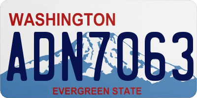 WA license plate ADN7063