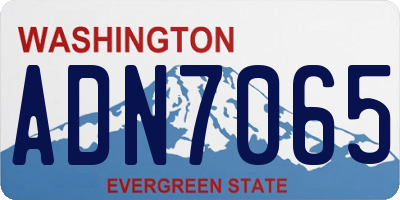 WA license plate ADN7065