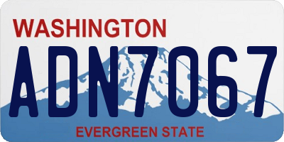 WA license plate ADN7067