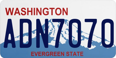 WA license plate ADN7070