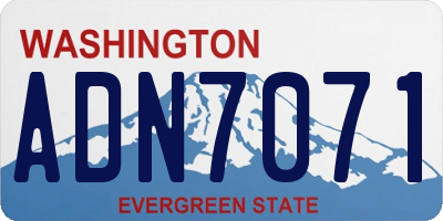 WA license plate ADN7071