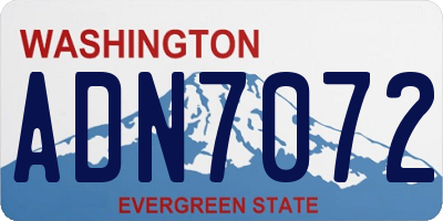 WA license plate ADN7072