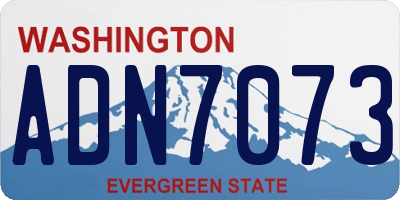 WA license plate ADN7073