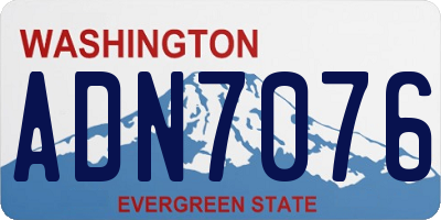 WA license plate ADN7076
