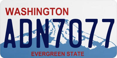 WA license plate ADN7077