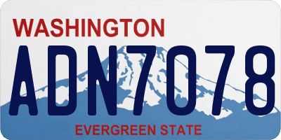 WA license plate ADN7078