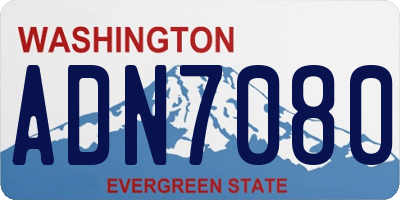 WA license plate ADN7080