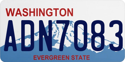 WA license plate ADN7083