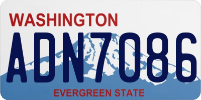 WA license plate ADN7086