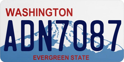 WA license plate ADN7087
