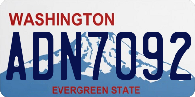 WA license plate ADN7092