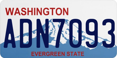 WA license plate ADN7093