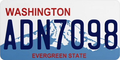 WA license plate ADN7098