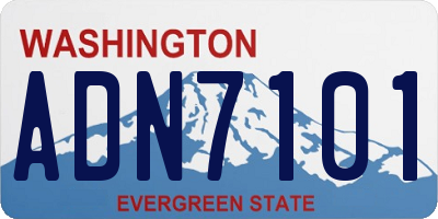 WA license plate ADN7101