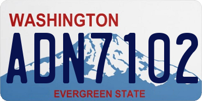 WA license plate ADN7102
